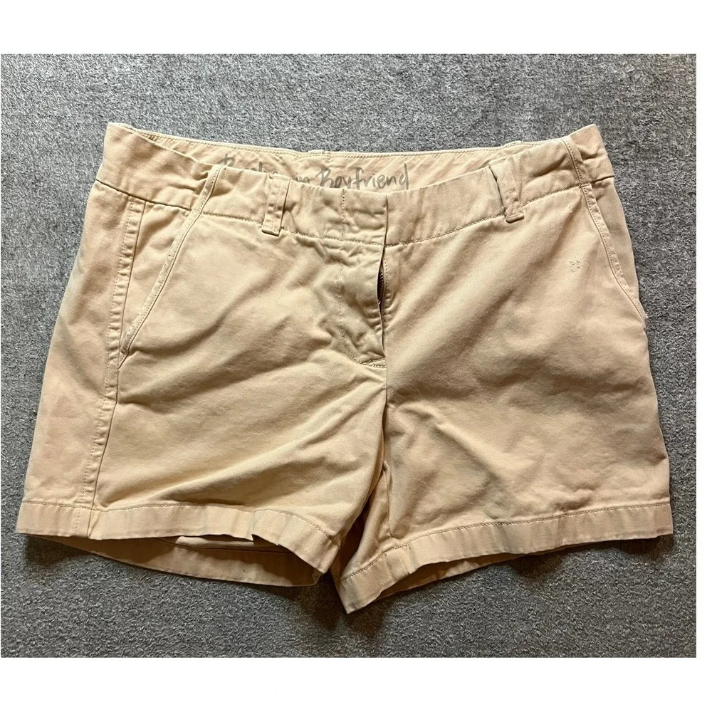 J. Crew Broken in Boyfriend Womens Khaki Chino Shorts Size 6 100% Cotton Preppy